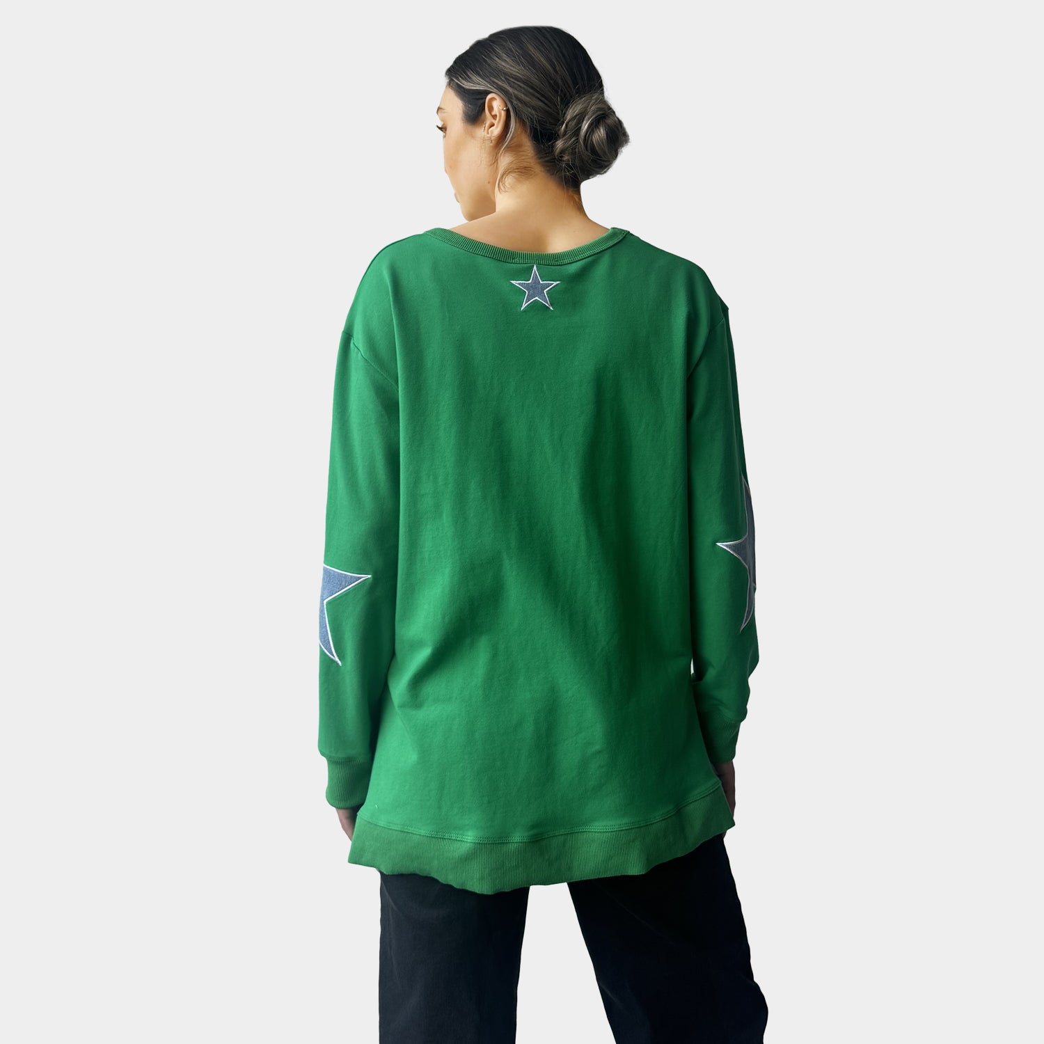 AM022115 EMBROIDERY STARS SWEATSHIRT