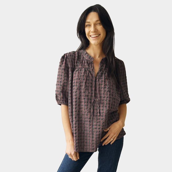 AM023070 TINY CHECK TOP (SALE)