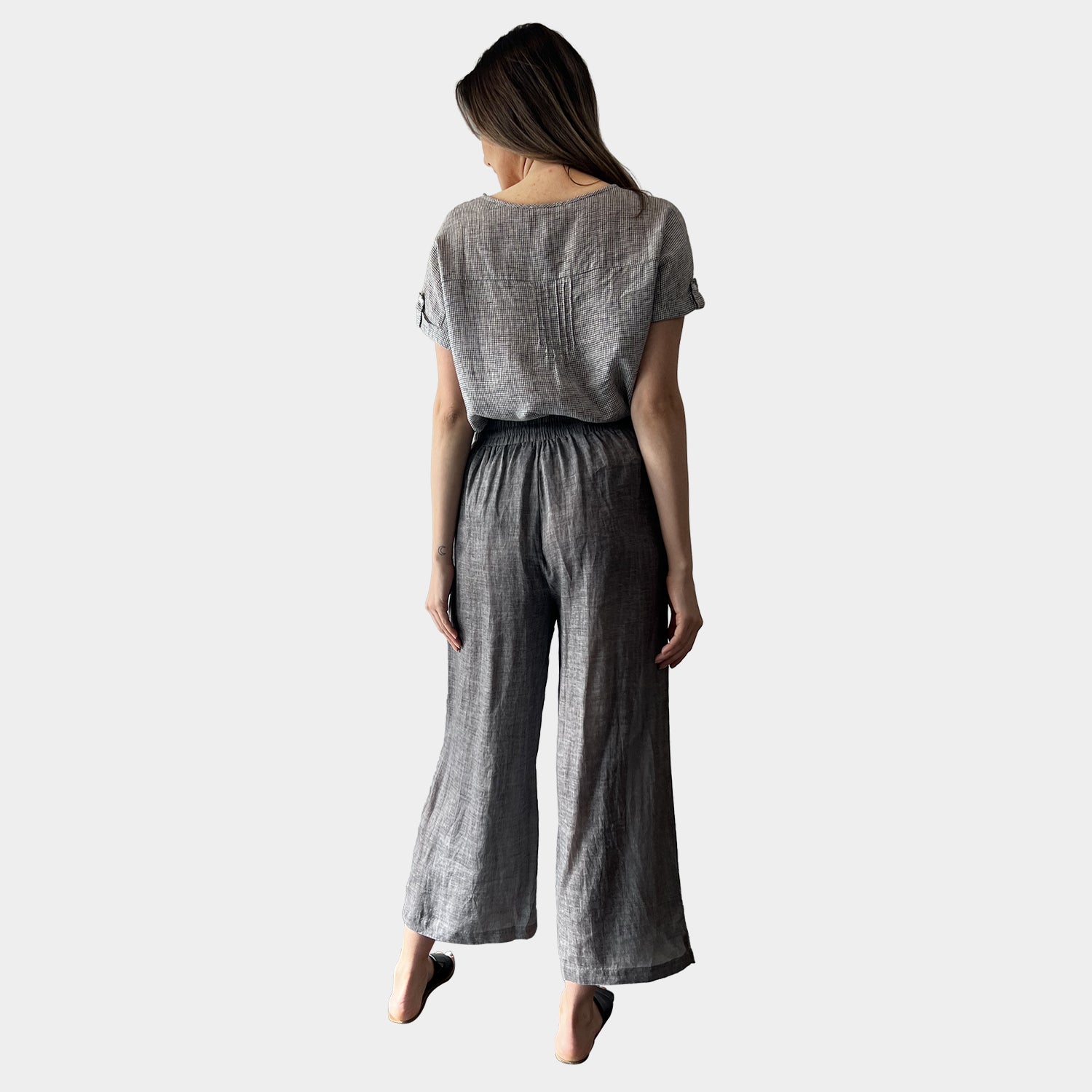 AM0223-2 SIDE POCKET 100%LINEN PANT