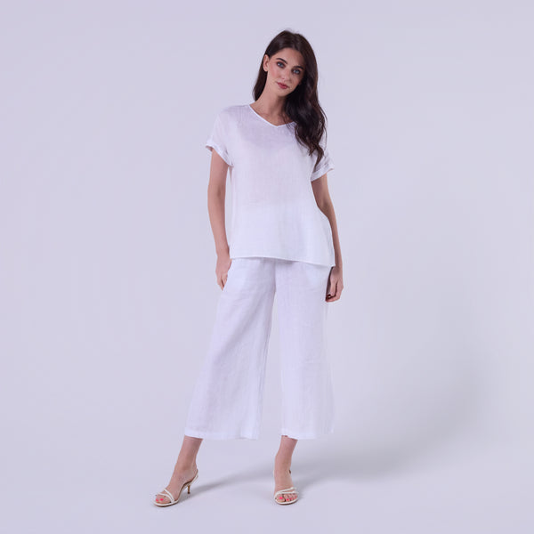 AM0223 SIDE POCKET 100%LINEN PANT