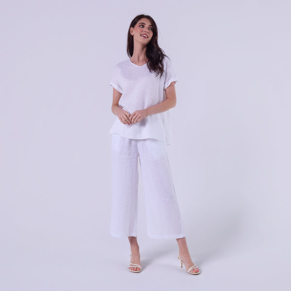 AM0223 SIDE POCKET 100%LINEN PANT