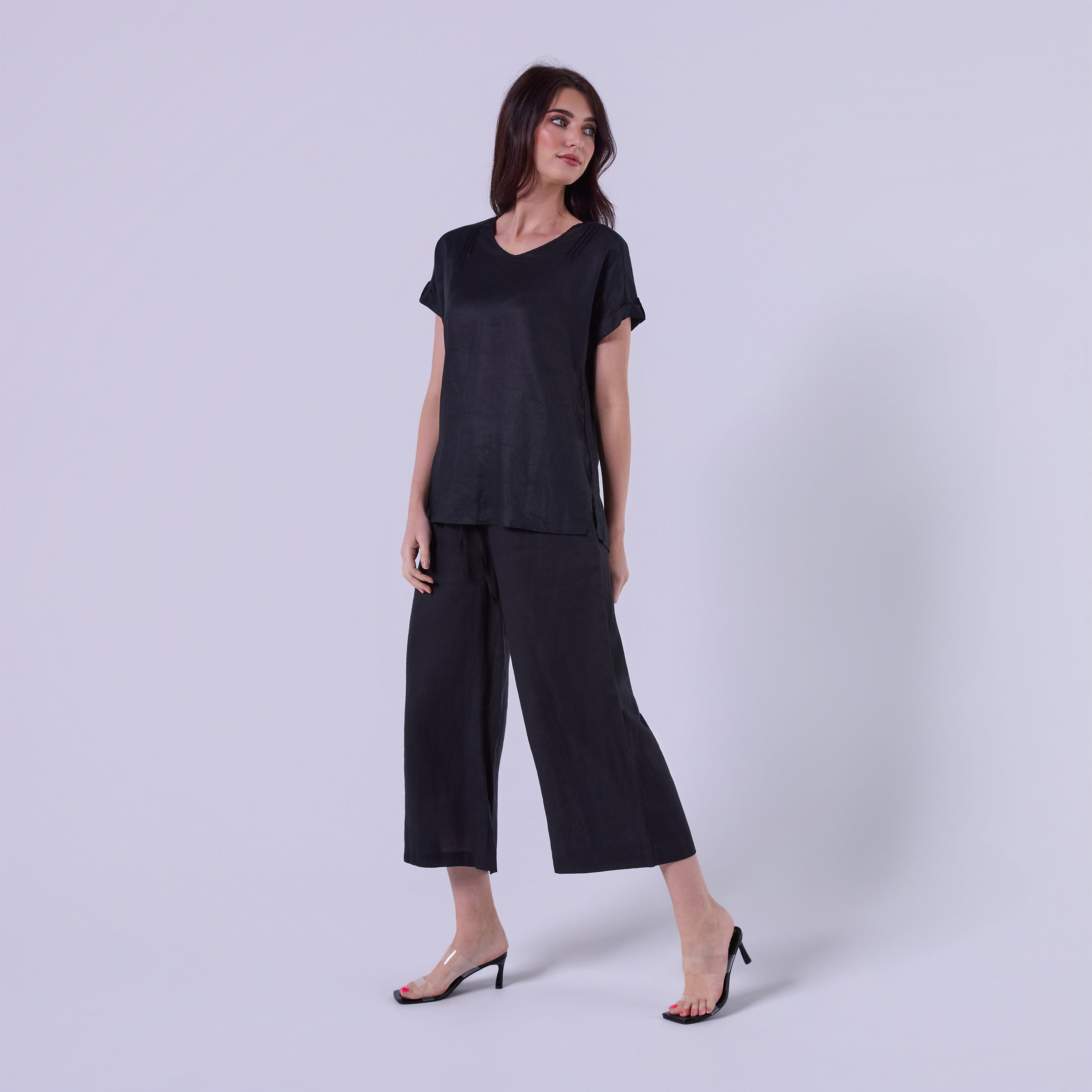 AM0223 SIDE POCKET 100%LINEN PANT