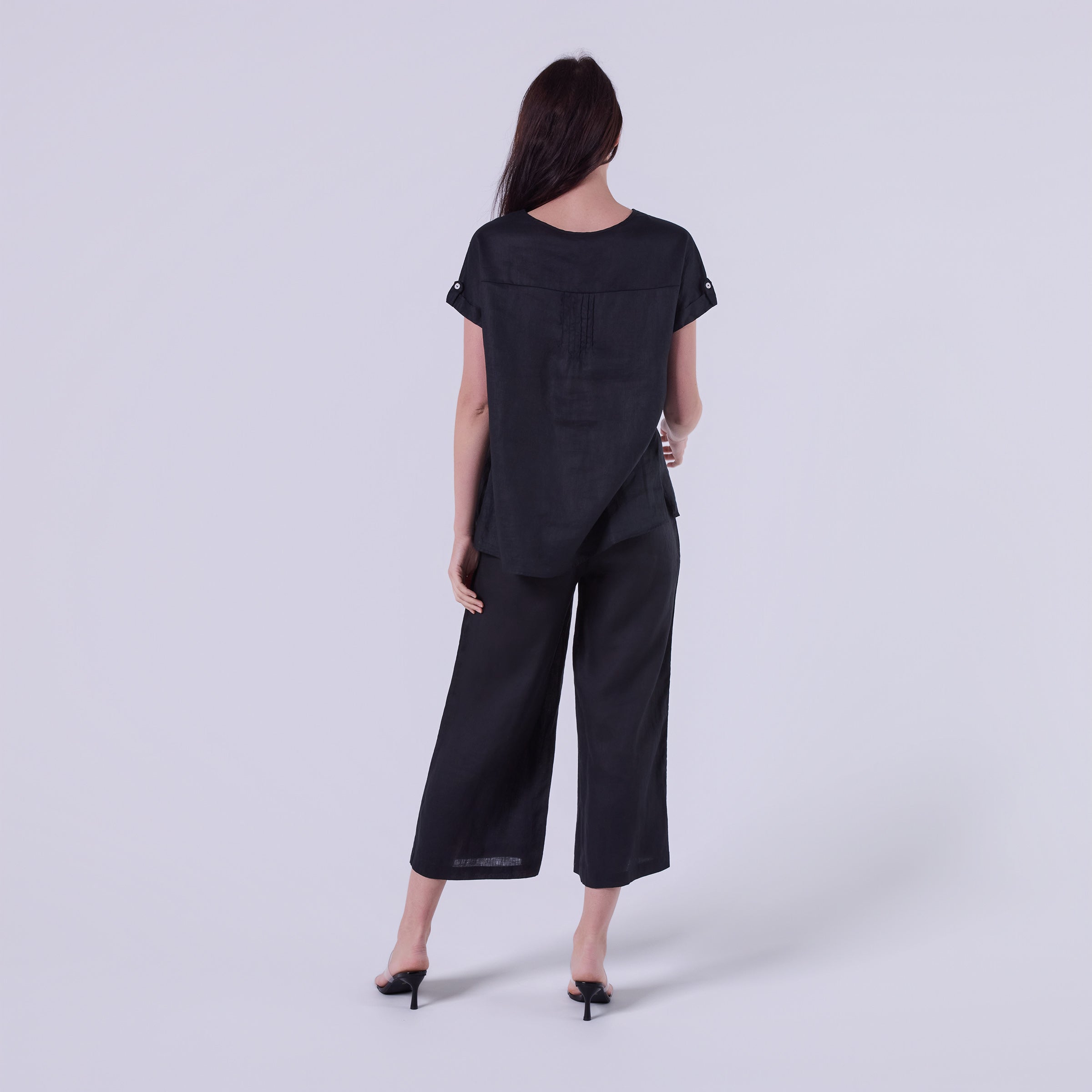 AM0223 SIDE POCKET 100%LINEN PANT