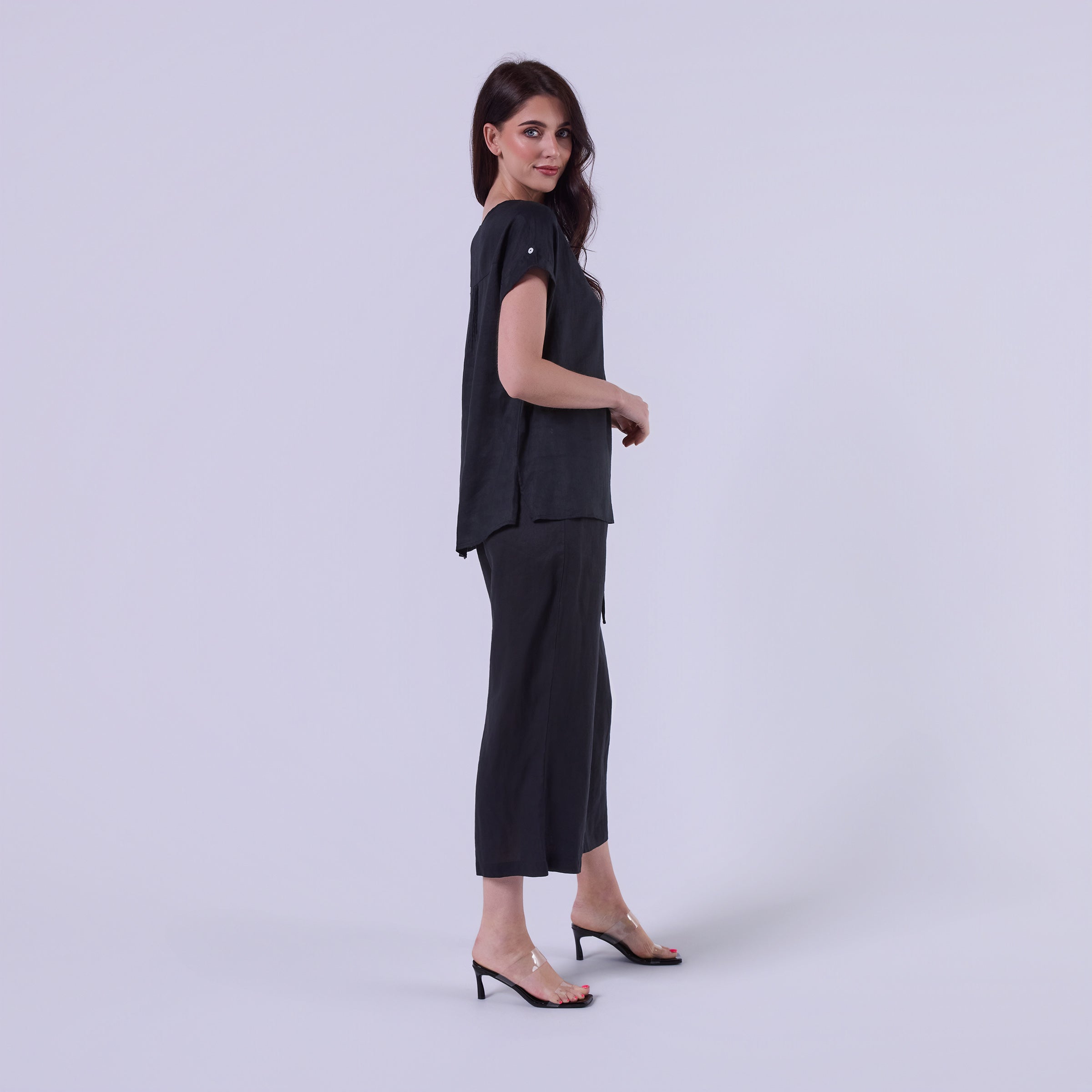 AM0223 SIDE POCKET 100%LINEN PANT