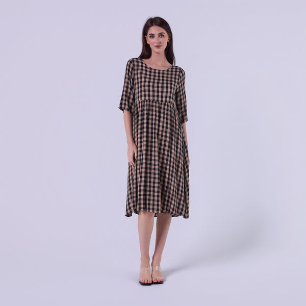 AM023015 TALIA SOFT GINGHAM DRESS