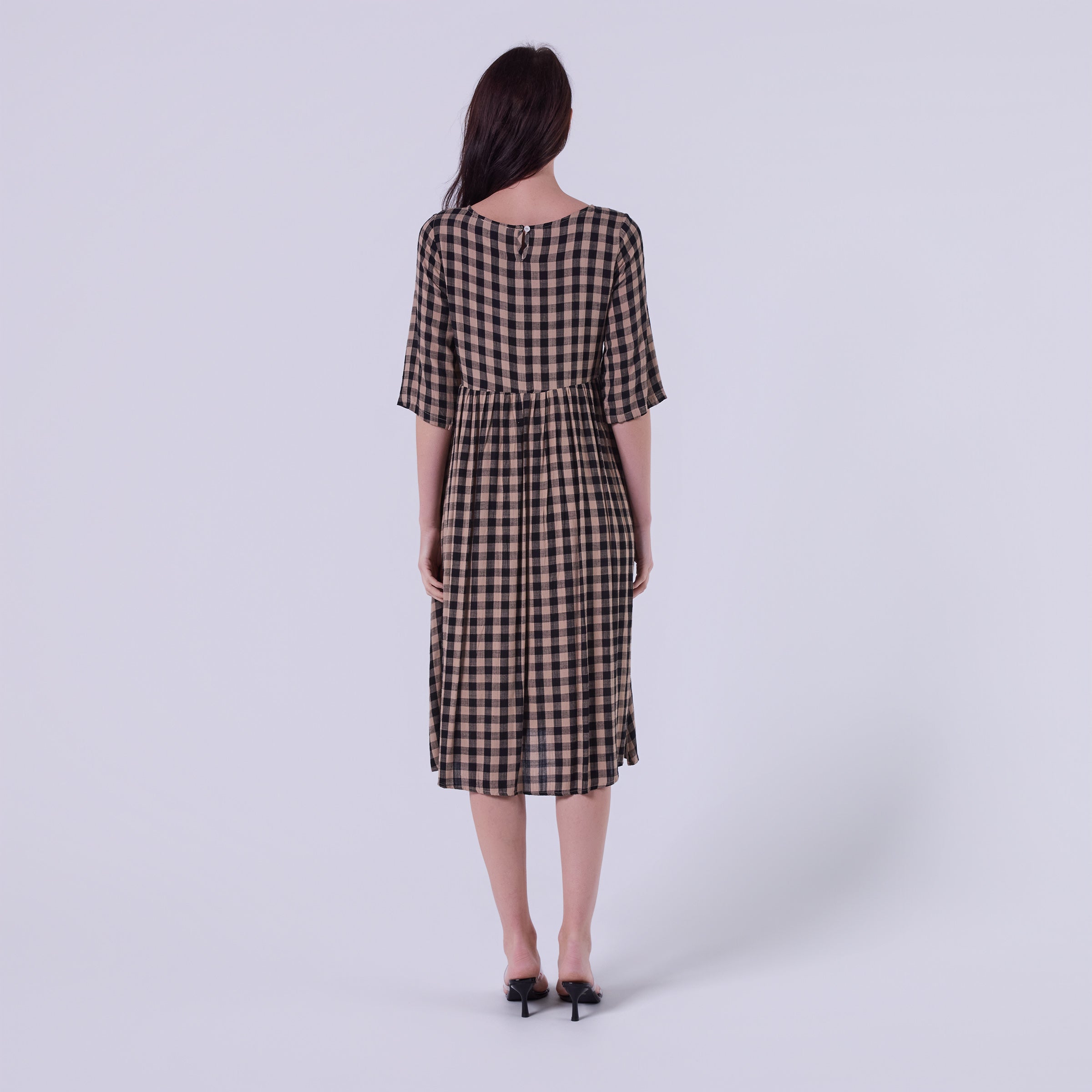 AM023015 TALIA SOFT GINGHAM DRESS