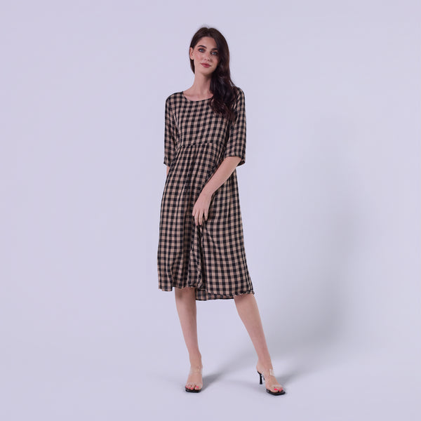 AM023015 TALIA SOFT GINGHAM DRESS