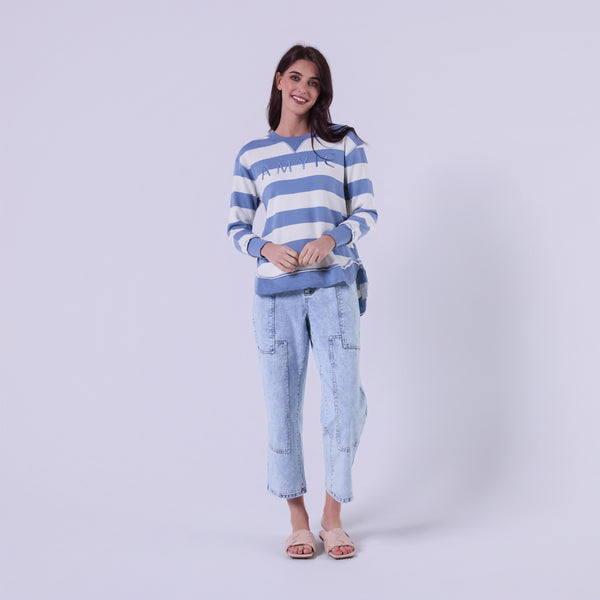 AM25017 STRIPE SWEATSHIRT
