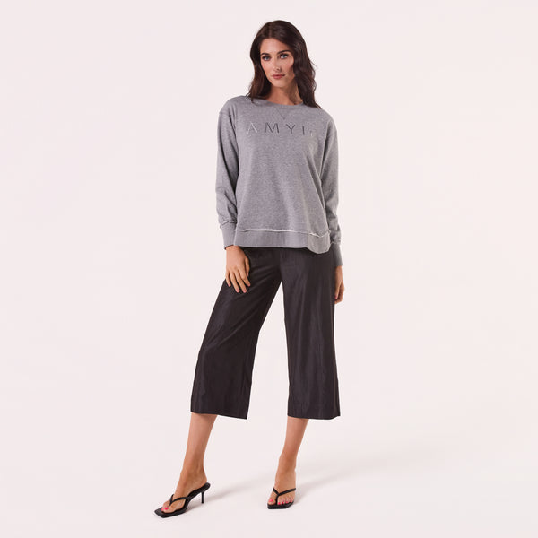 AM022161 GREY EMBROIDERY SWEATSHIRT