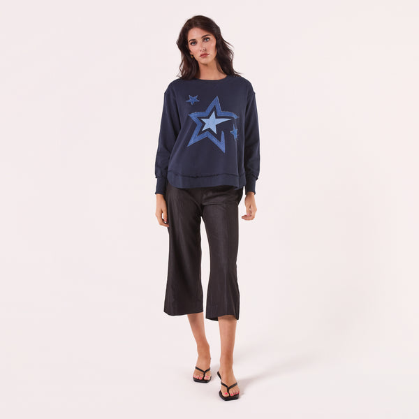 AM25016 MULTI STARS PRINT SWEATSHIRT