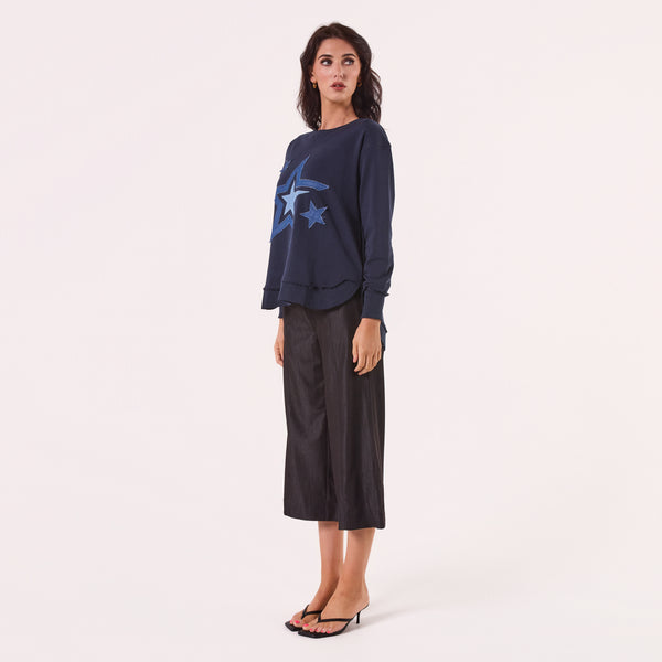 AM25016 MULTI STARS PRINT SWEATSHIRT