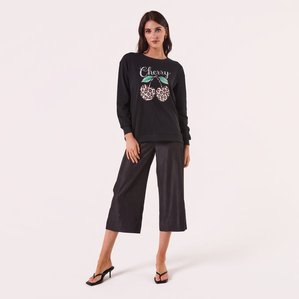 AM2502 CHERRY PRINT SWEATSHIRT