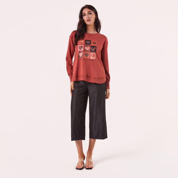 AM24026 MULTI PRINT SIDE POCKET SWEATSHIRT