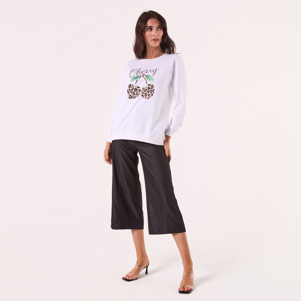 AM2502 CHERRY PRINT SWEATSHIRT