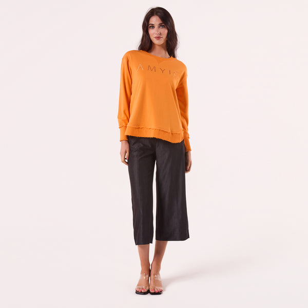AM022161 ORANGE EMBROIDERY SWEATSHIRT
