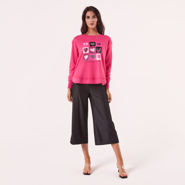 AM24026 MULTI PRINT SIDE POCKET SWEATSHIRT