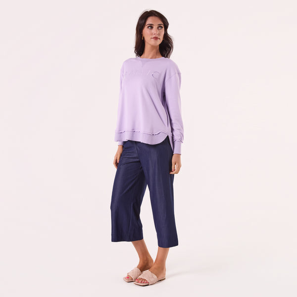 AM022161 LILAC EMBROIDERY SWEATSHIRT