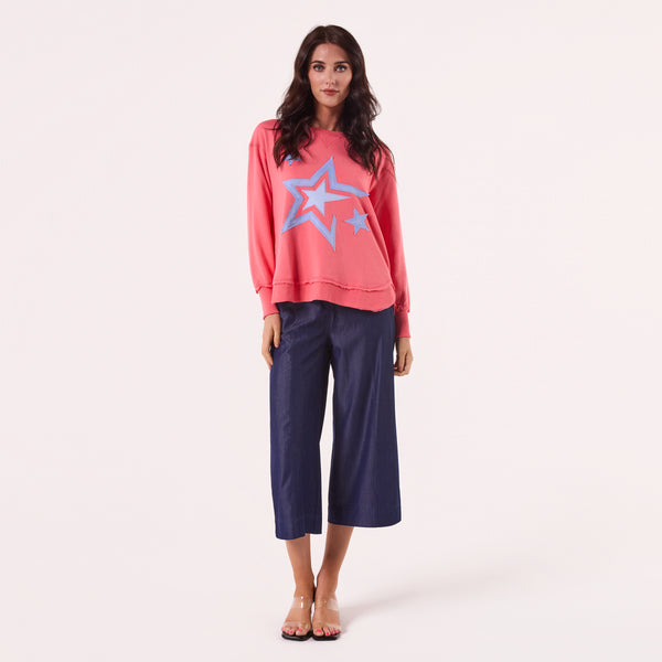 AM25016 MULTI STARS PRINT SWEATSHIRT