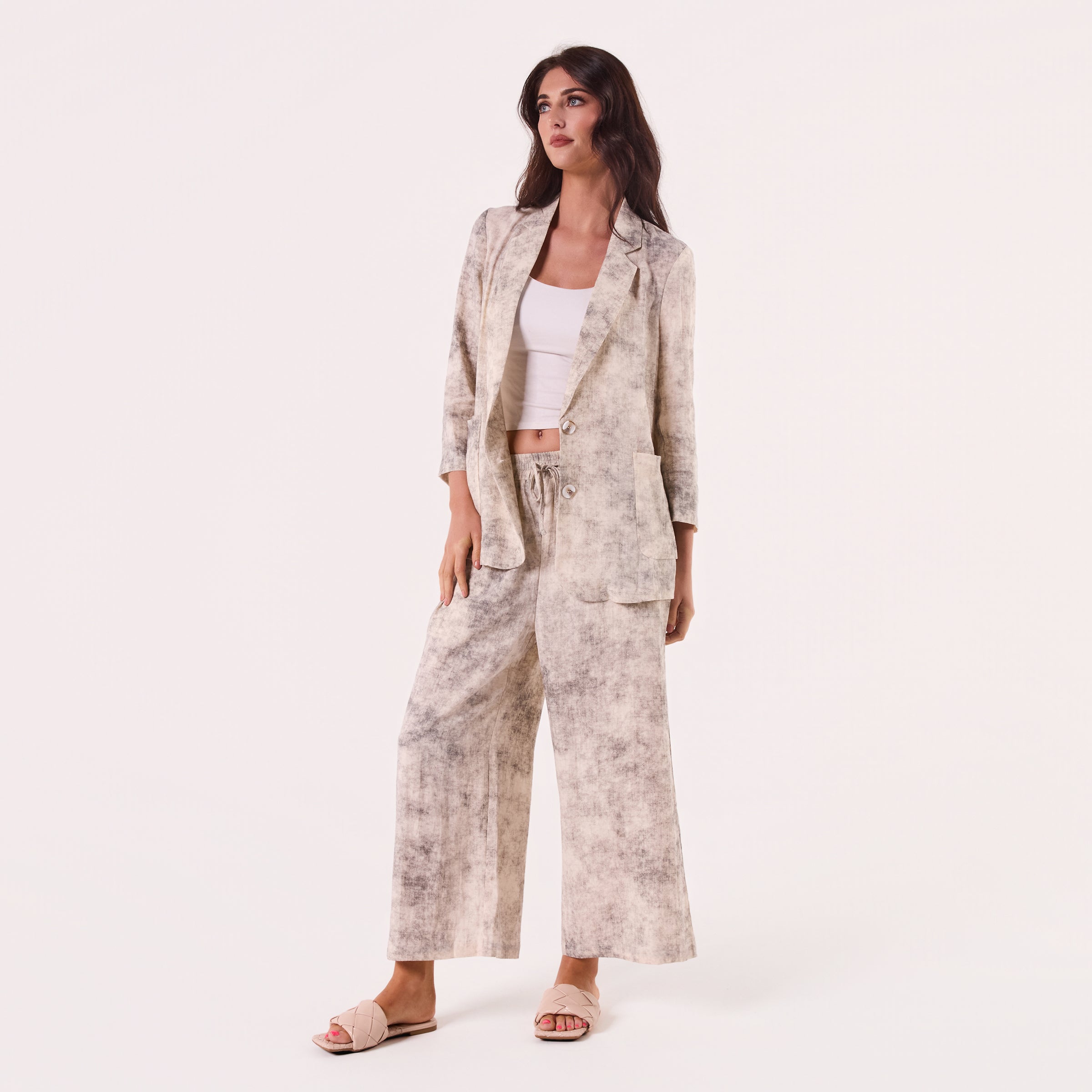 AM02346-2 100%LINEN BLAZER
