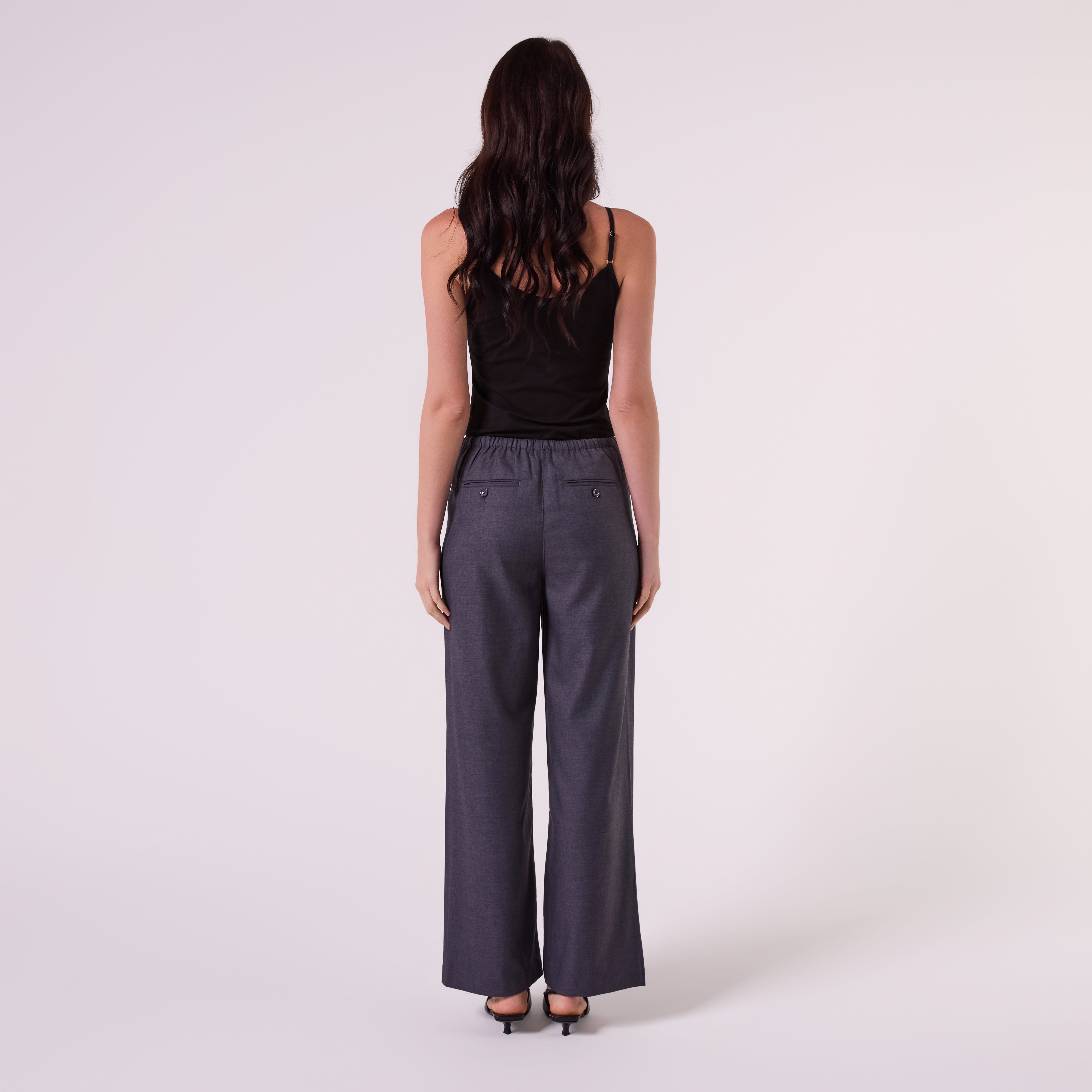 AM26011 DRAWSTRING WOOL PANTS (CHARCOAL)