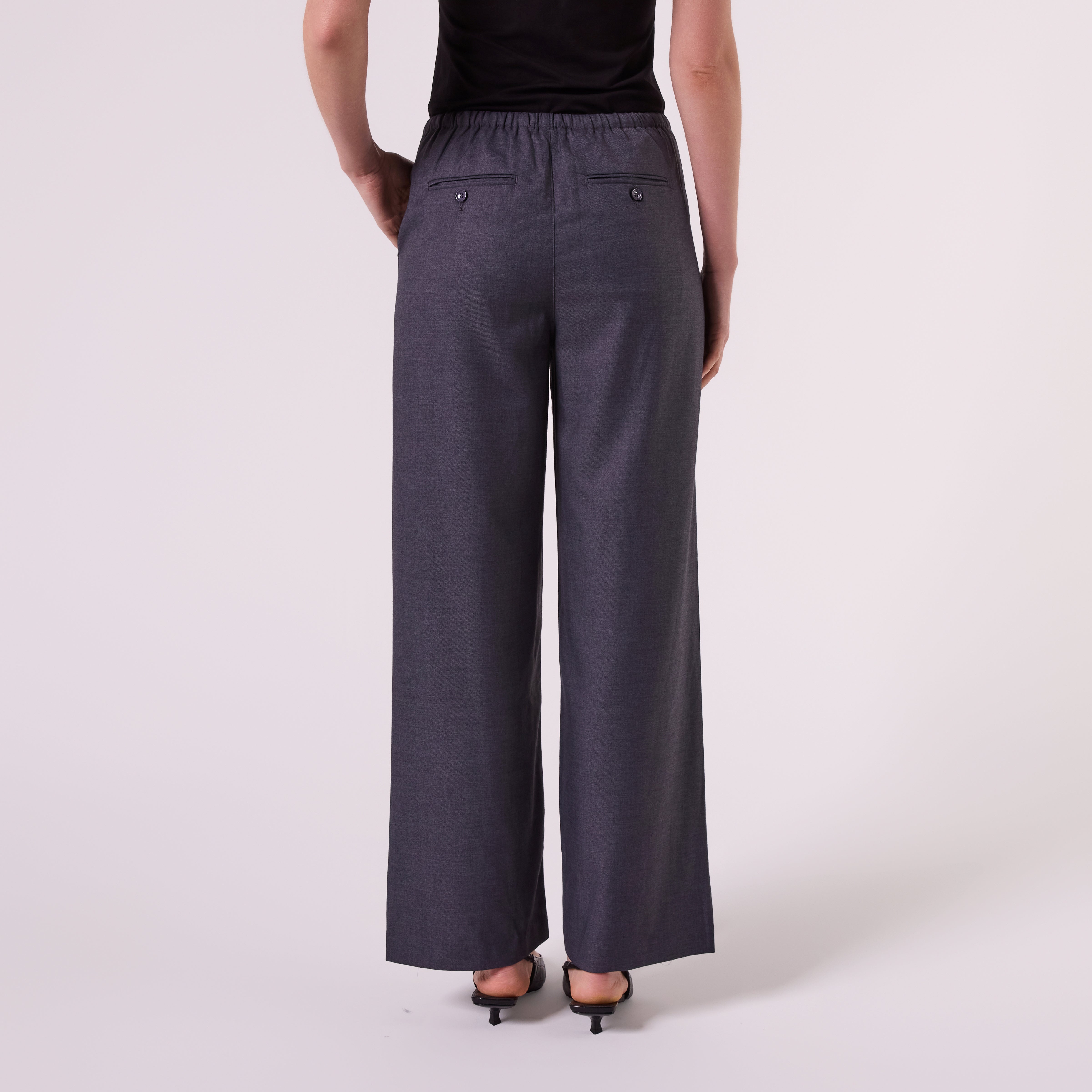 AM26011 DRAWSTRING WOOL PANTS (CHARCOAL)