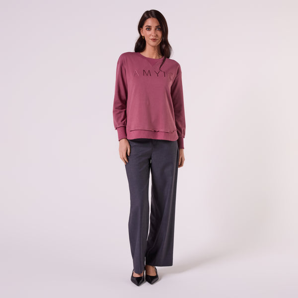 AM022161 EMBROIDERY SWEATSHIRT (MULBERRY)