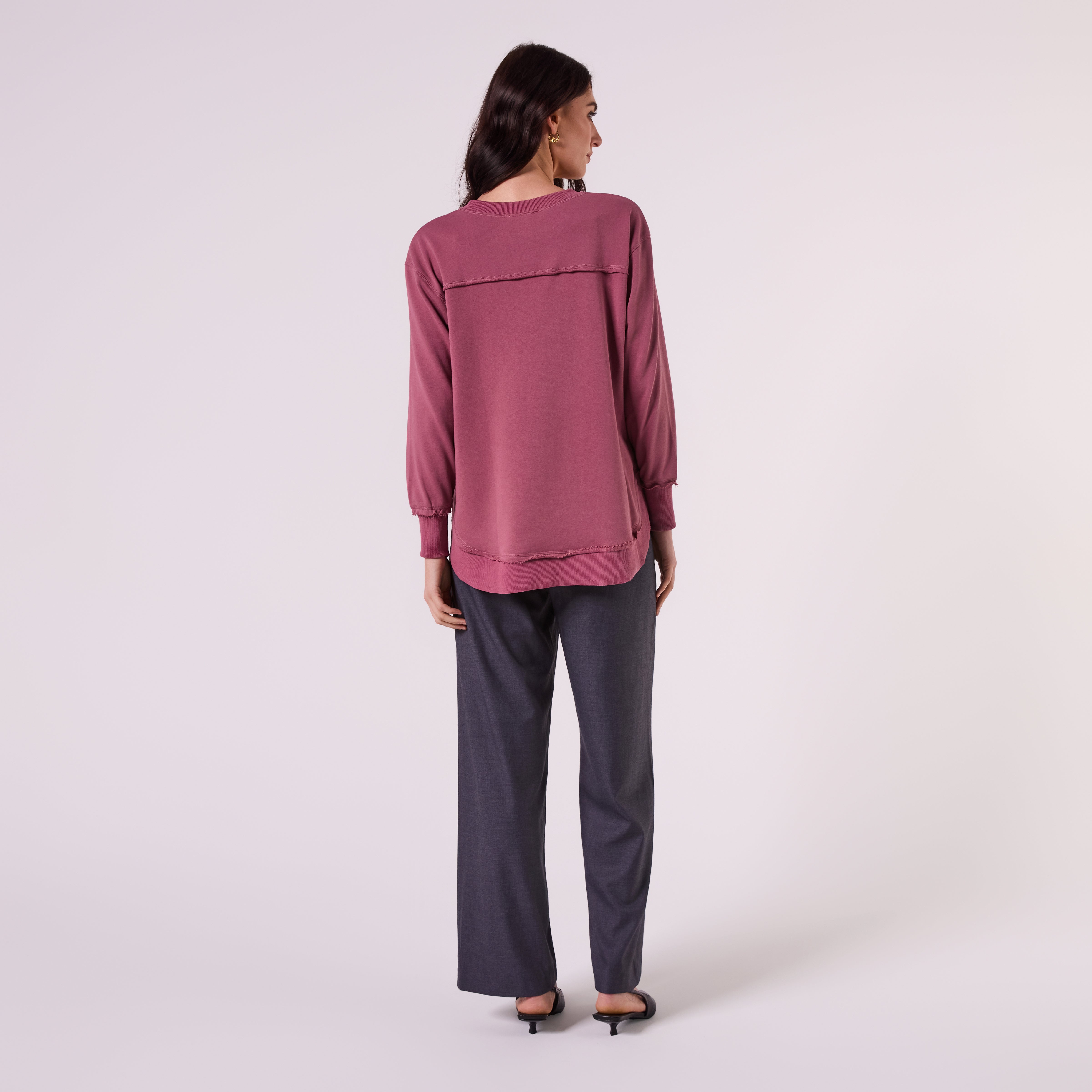 AM022161 EMBROIDERY SWEATSHIRT (MULBERRY)