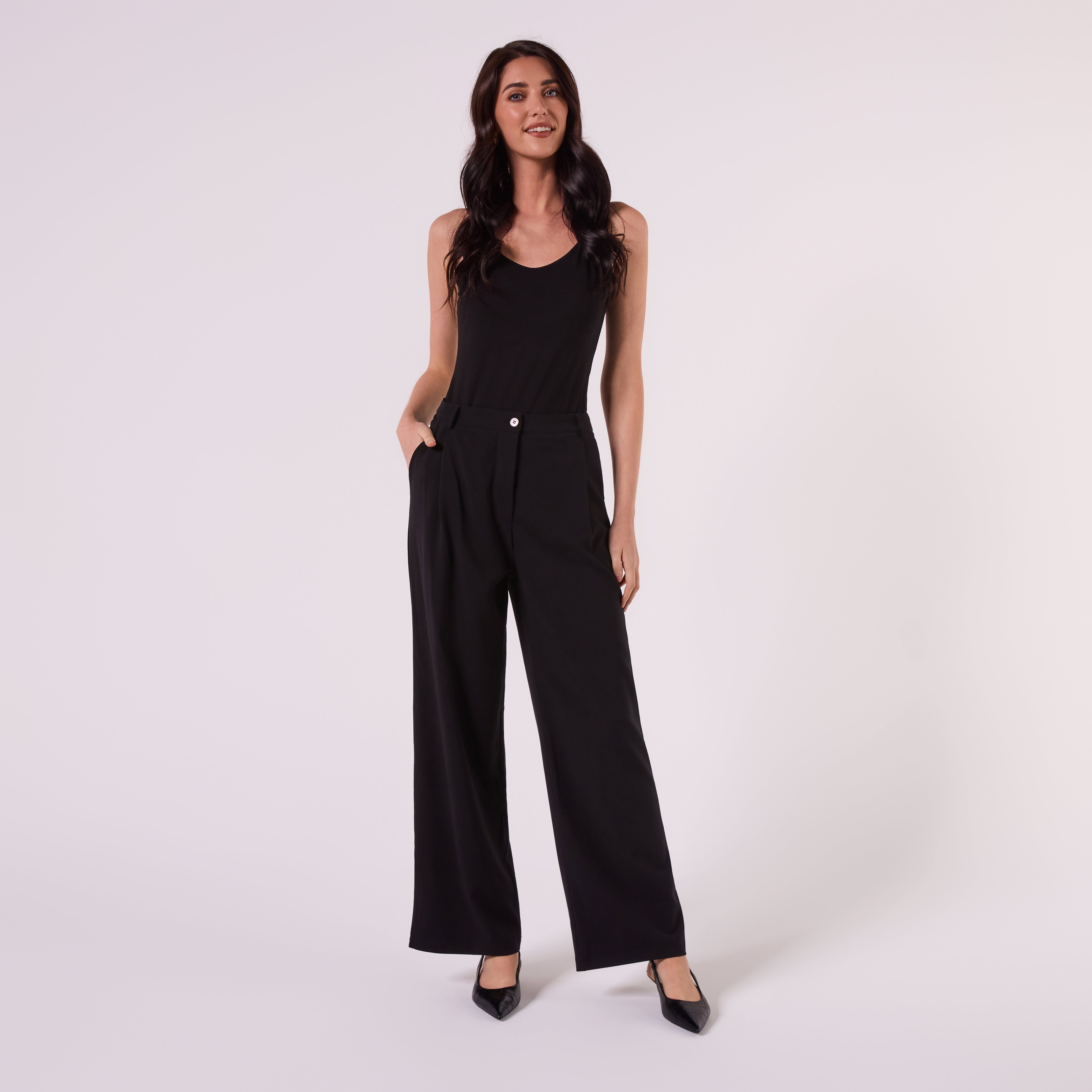 AF00025 MID WIDE LEG PANT (BLACK)
