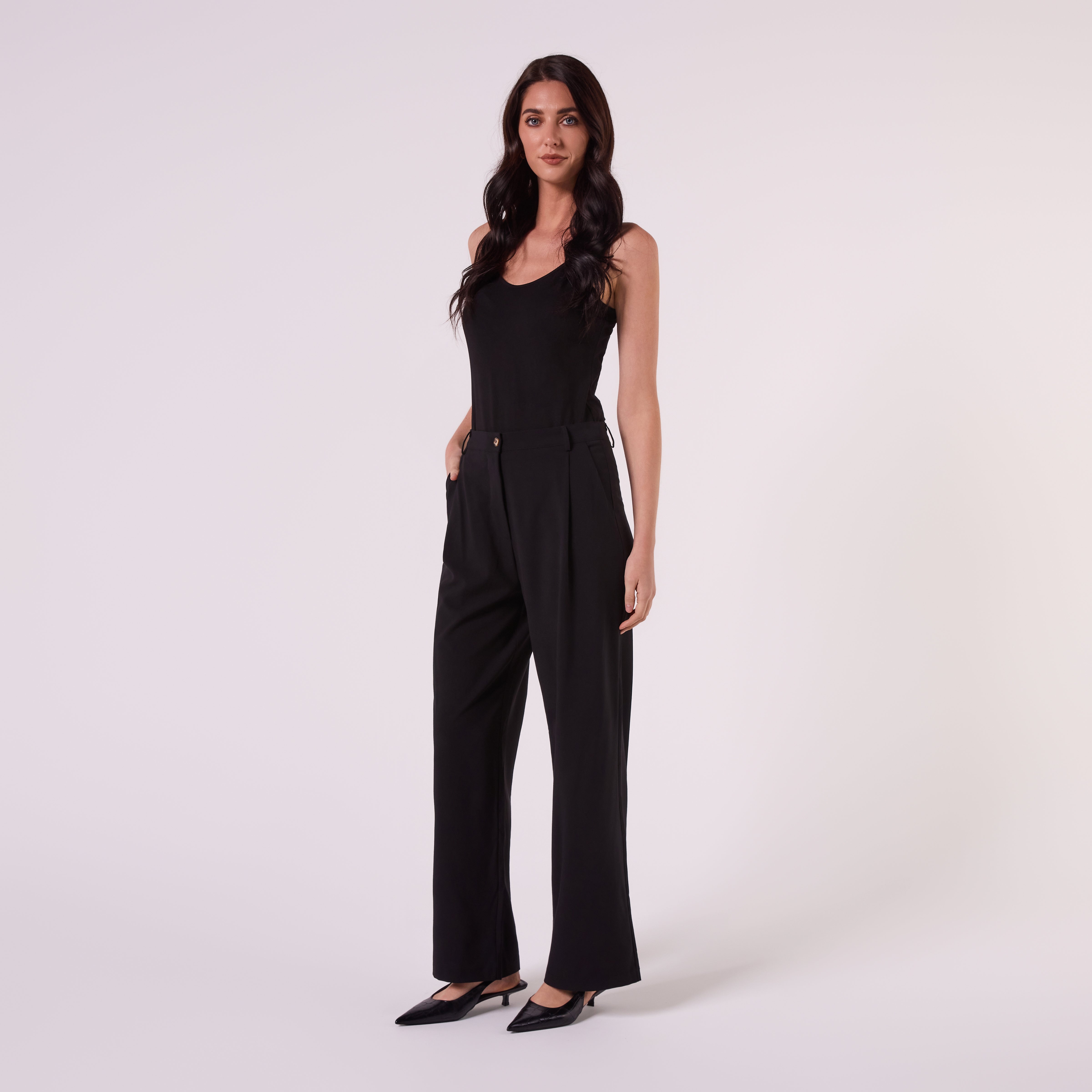 AF00025 MID WIDE LEG PANT (BLACK)