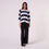 AM26018 V NECK STRIPE SWEATSHIRT (NAVY)