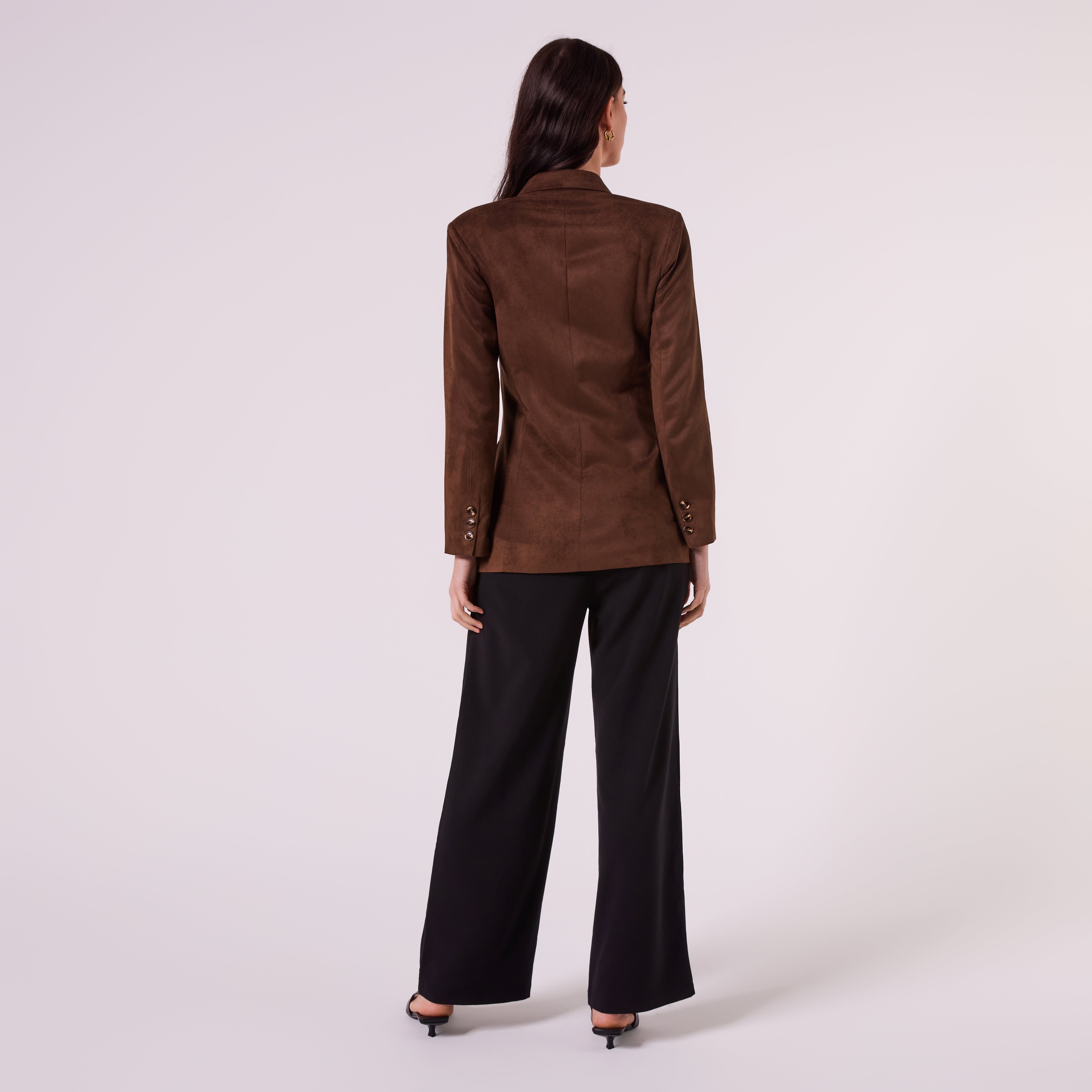 AM26010 DOUBLE BREASTED BLAZER  (CHOCOLATE)