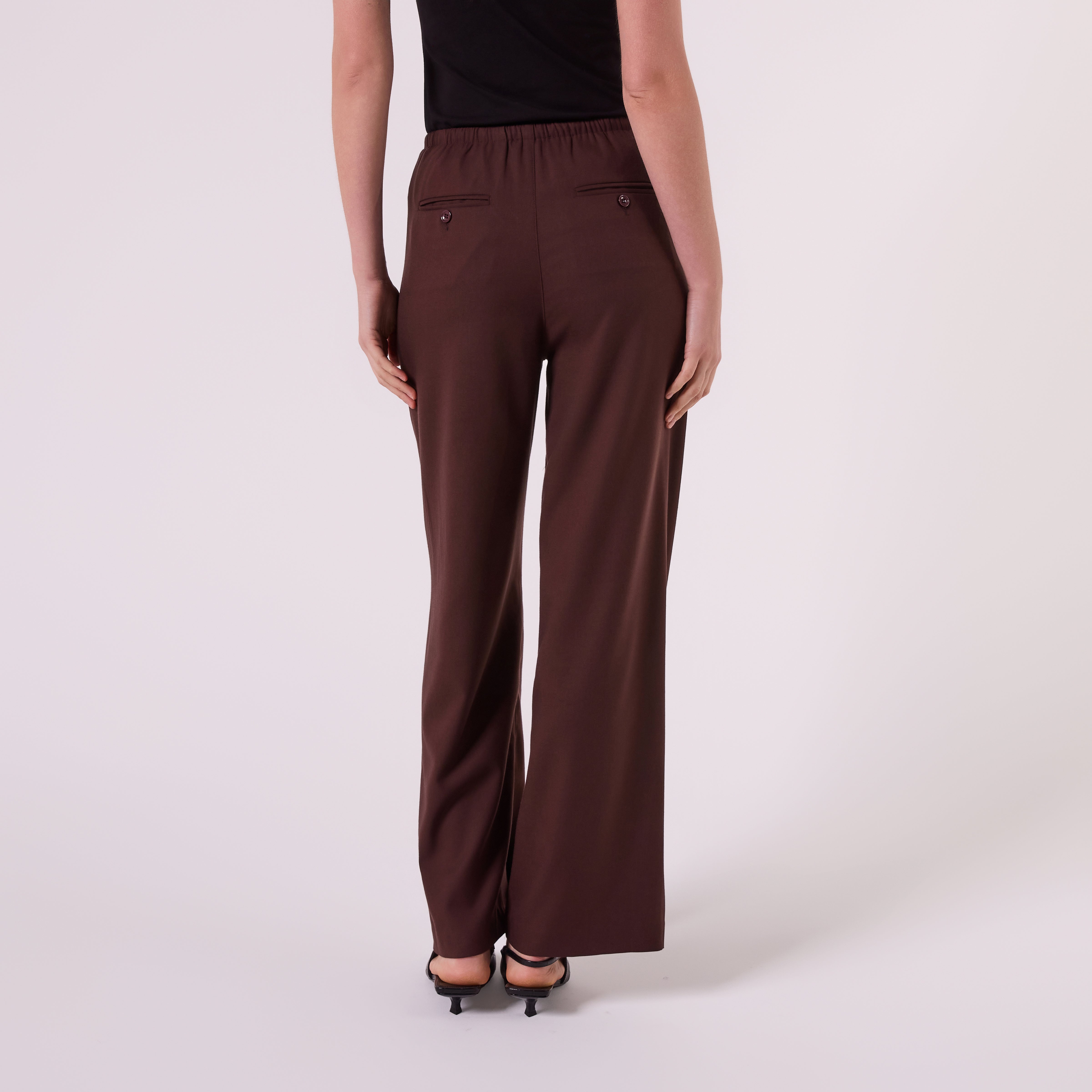 AM26011 DRAWSTRING WOOL PANTS (CHOCOLATE)