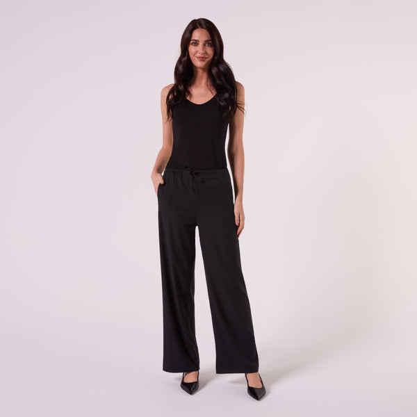 AM26011 DRAWSTRING WOOL PANTS (BLACK)