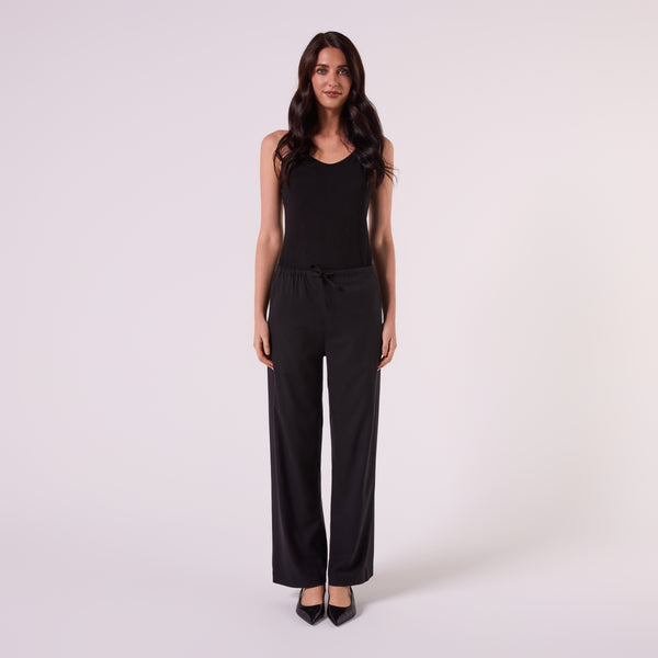 AM26011 DRAWSTRING WOOL PANTS (BLACK)