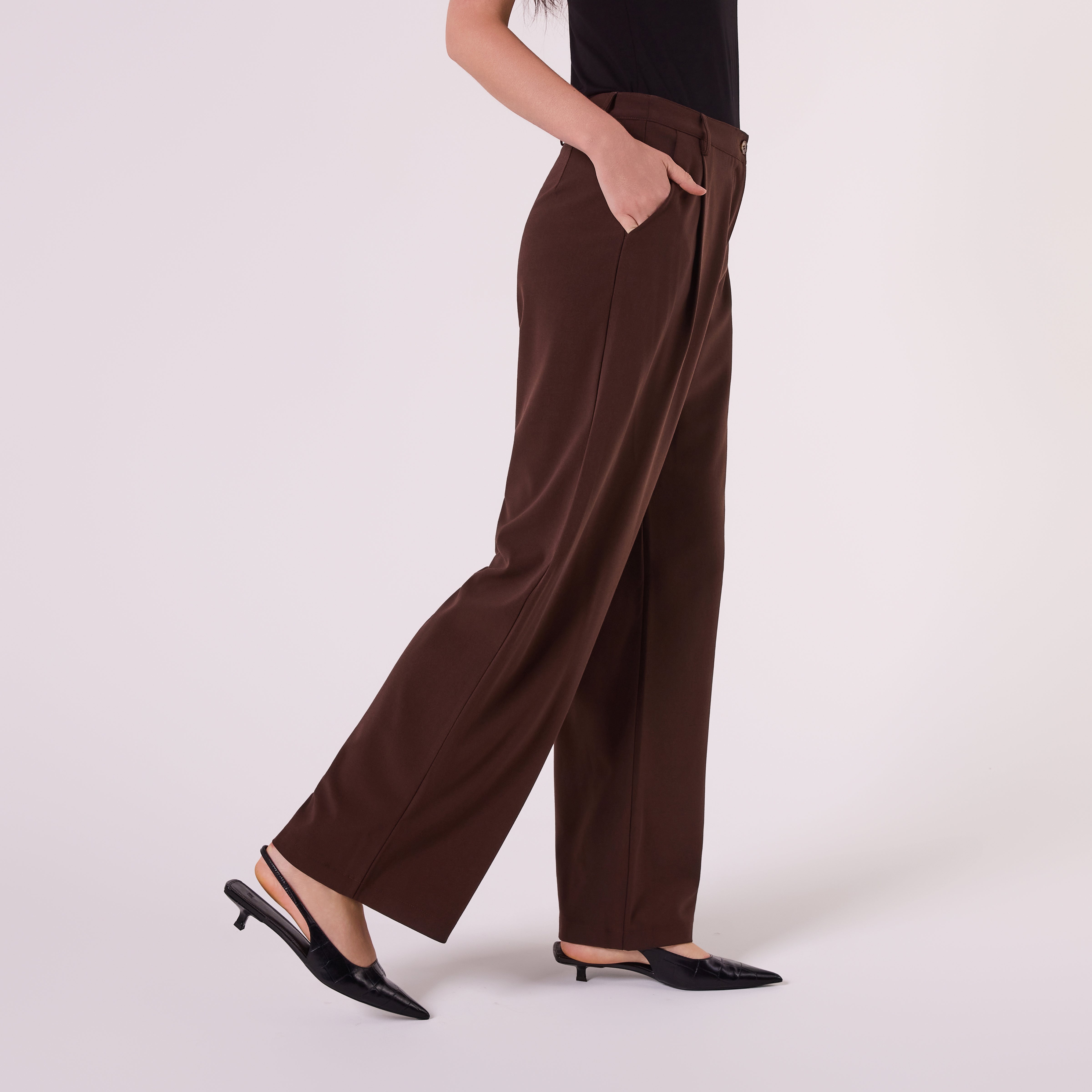 AF00025 MID WIDE LEG PANT (CHOCOLATE)