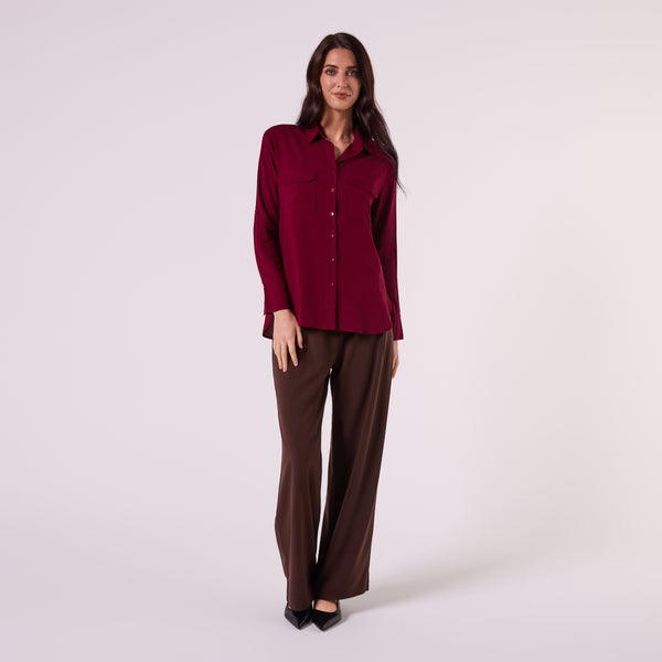 AM26027 PATCH POCKET SHIRT (WINE)