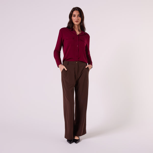 AM26027 PATCH POCKET SHIRT (WINE)