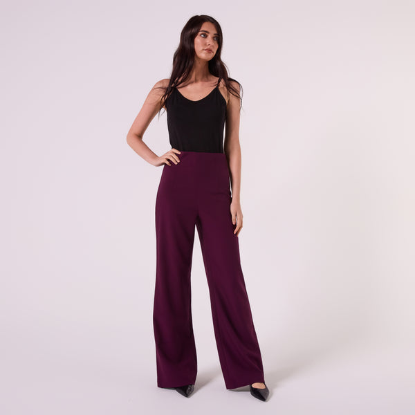 AF00026 HIGH WAISTED PANT (WINE PLUM)