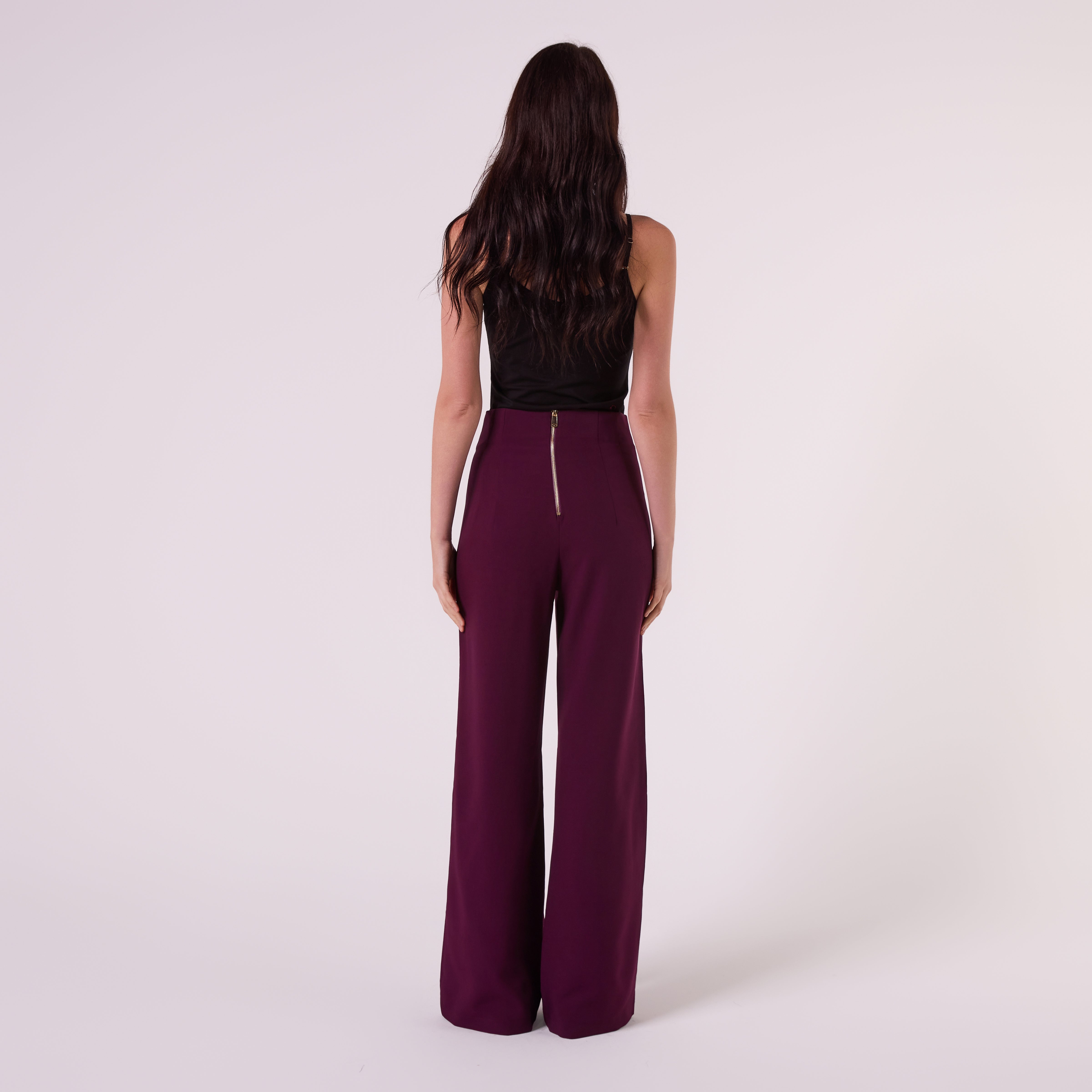 AF00026 HIGH WAISTED PANT (WINE PLUM)