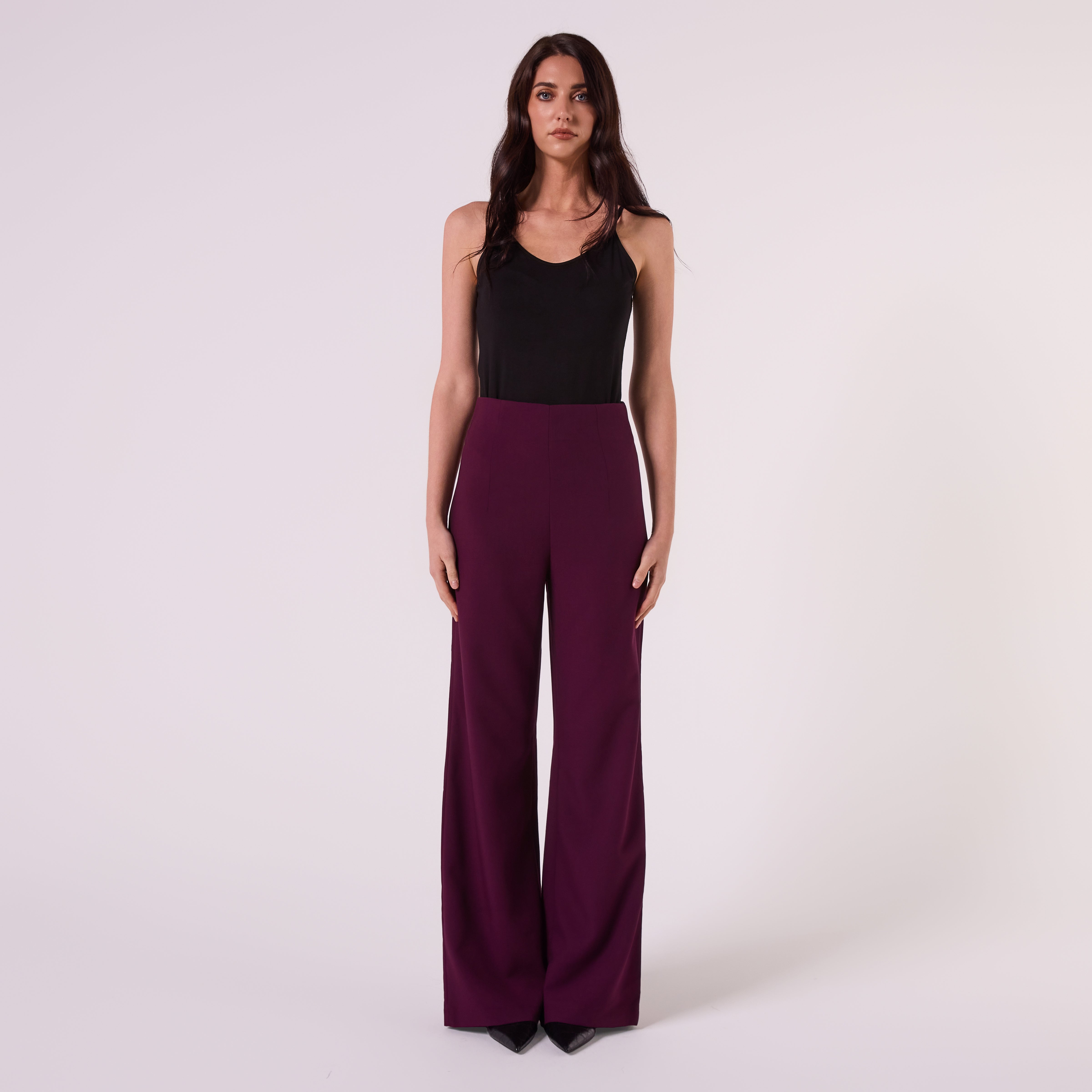 AF00026 HIGH WAISTED PANT (WINE PLUM)
