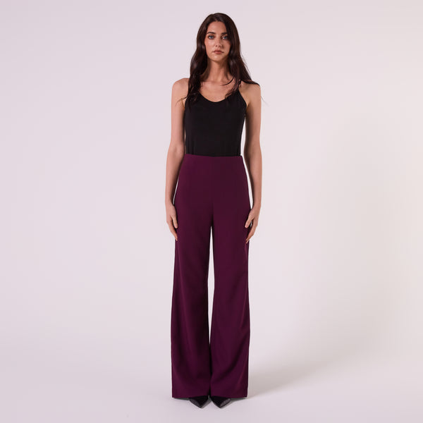 AF00026 HIGH WAISTED PANT (WINE PLUM)