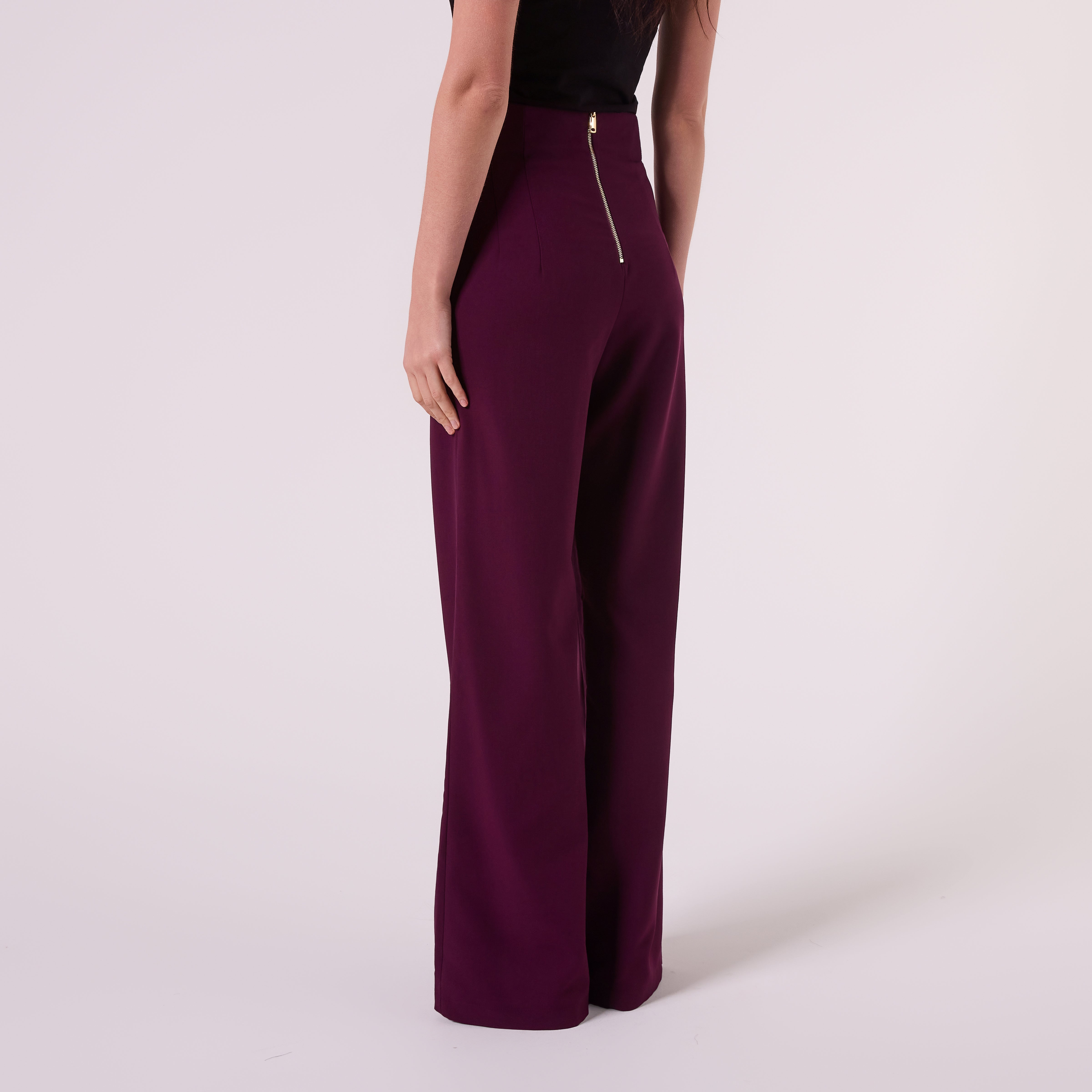 AF00026 HIGH WAISTED PANT (WINE PLUM)
