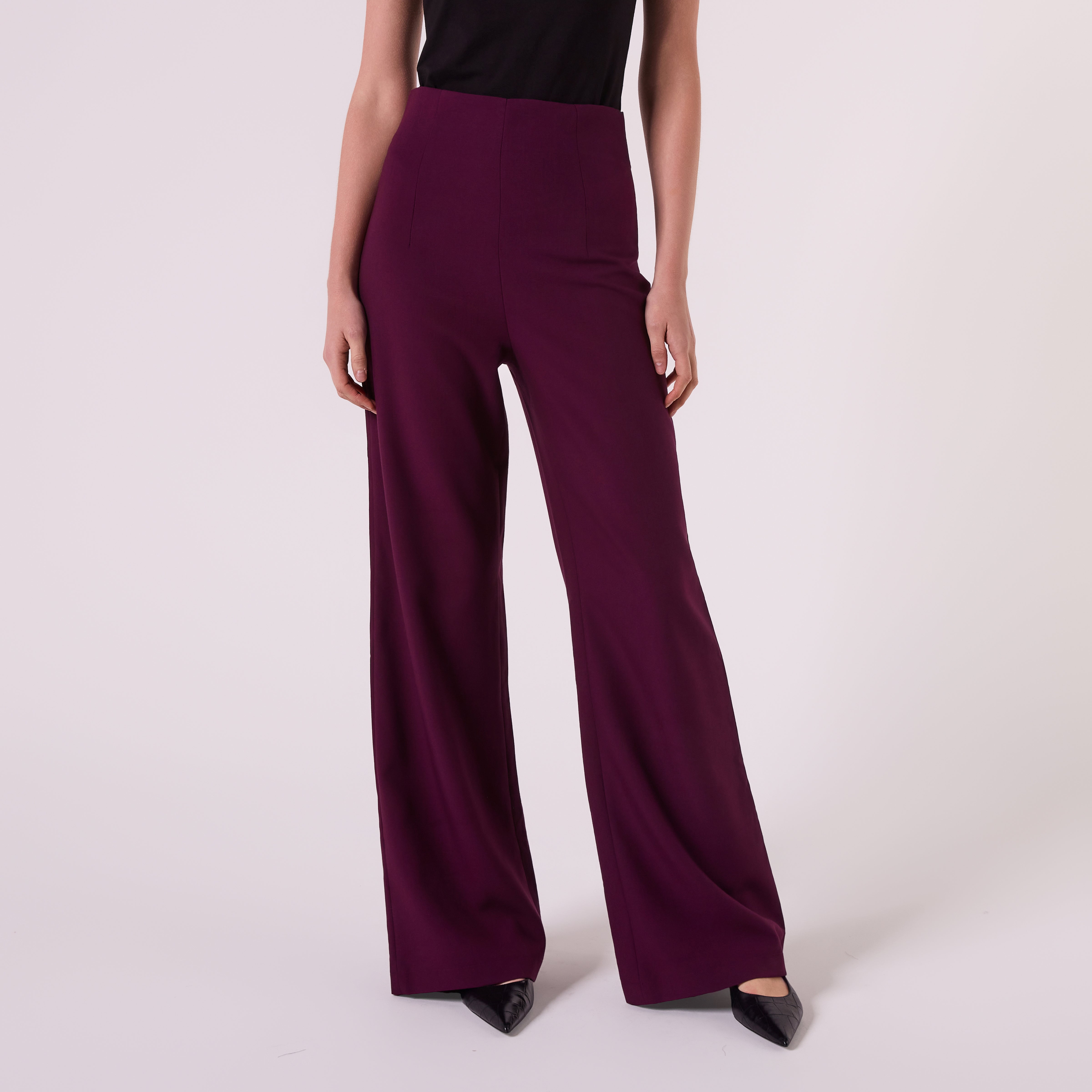 AF00026 HIGH WAISTED PANT (WINE PLUM)