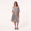 AM01128-2 V NECK GINGHAM 100%LINEN DRESS