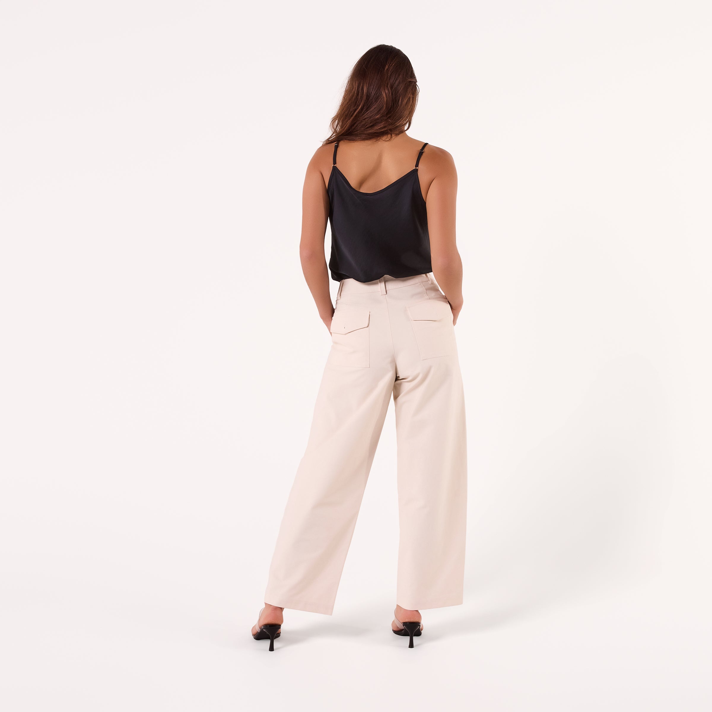 AF00022 PANTS - ( BEIGE WHITE)