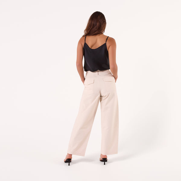 AF00022 PANTS - ( BEIGE WHITE)