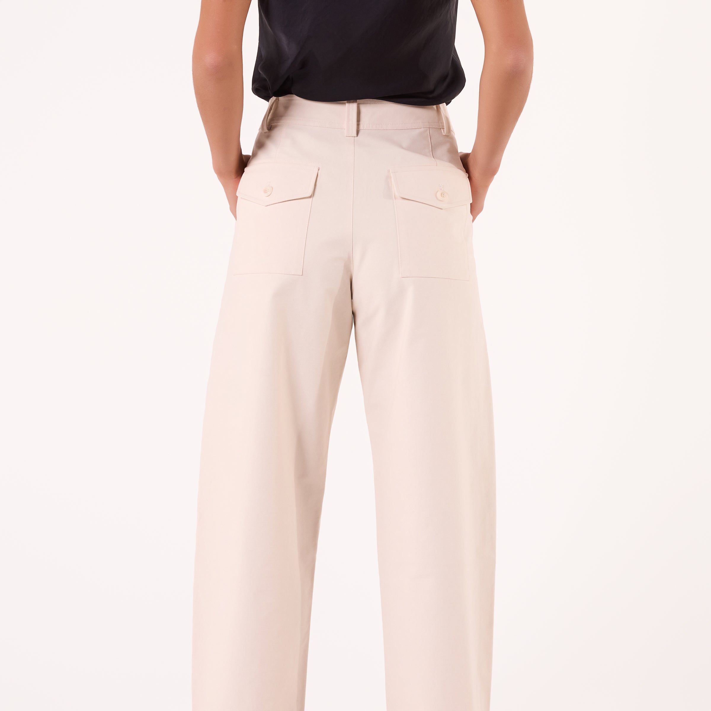 AF00022 PANTS - ( BEIGE WHITE)