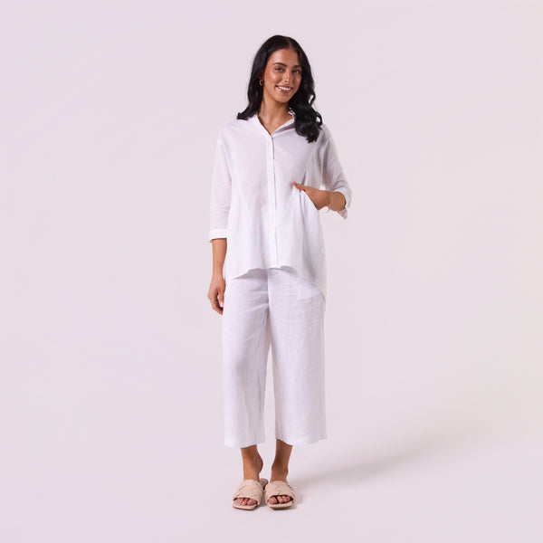 AM01274 SLEEVE BUTTON ROLL UP 100%LINEN SHIRT