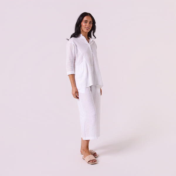 AM01274 SLEEVE BUTTON ROLL UP 100%LINEN SHIRT