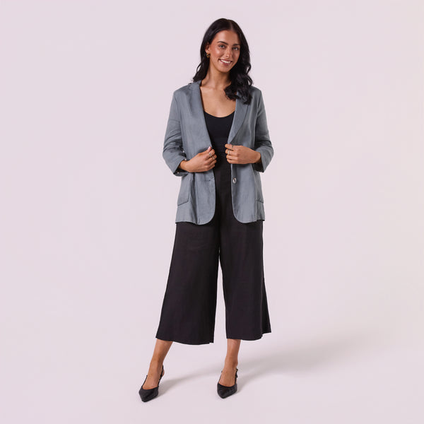 AM02346 100%LINEN CASUAL BLAZER